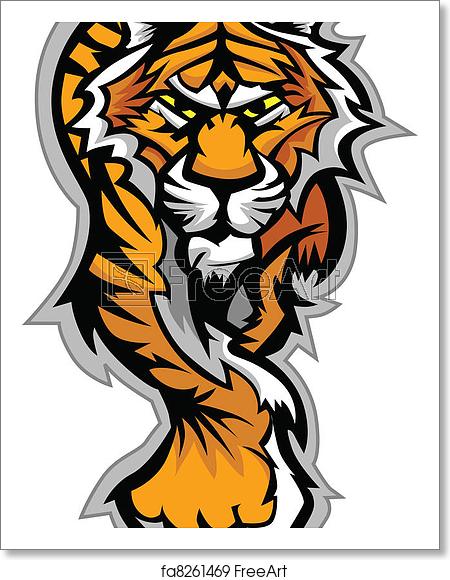 450x580 Free Art Print Of Tiger Mascot Body Vector Graphic Graphic Mascot