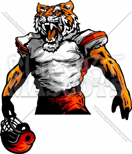 507x590 Tiger Football Mascot Graphic Vector Cartoon