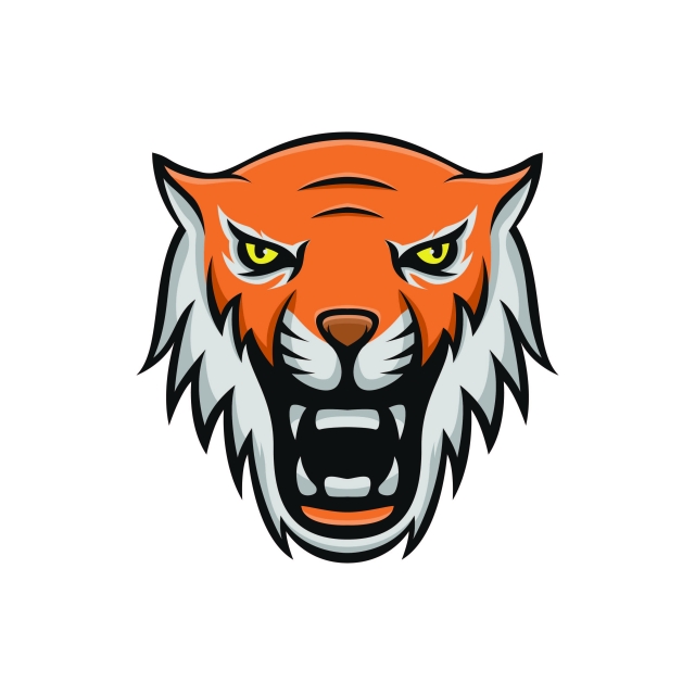 640x640 Tiger Mascot Vector Logotype Head Predator Illustration Emblem