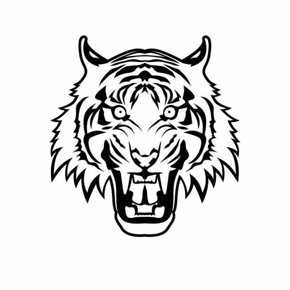 570x570 Tiger Mascot Instant Download Vector Dxf Etsy