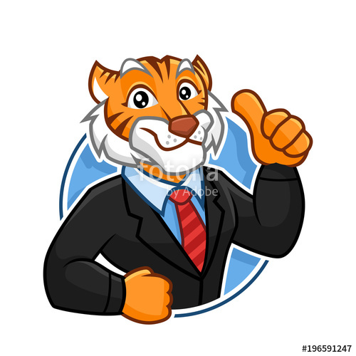 500x500 Corporate Tiger Mascot Character Design Stock Image And Royalty
