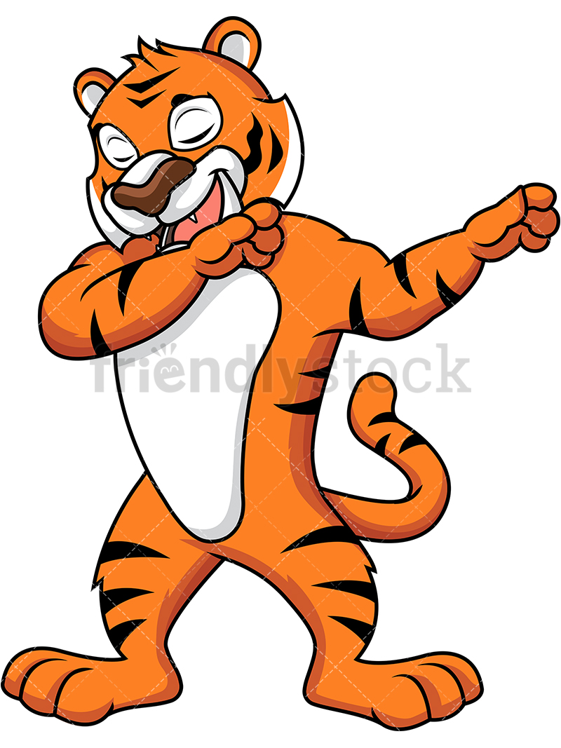 800x1067 Dabbing Tiger Cartoon Vector Clipart