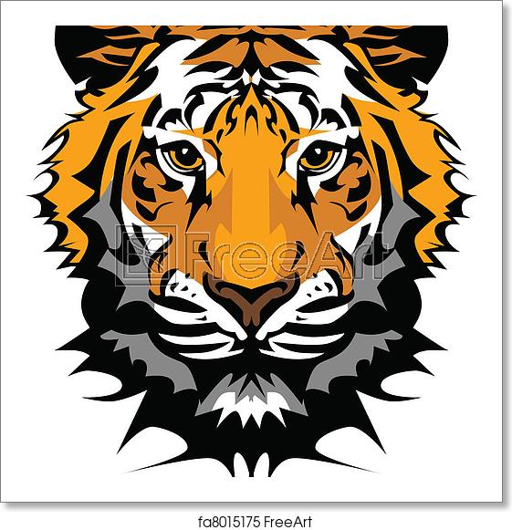 561x581 Free Art Print Of Tiger Head Vector Graphic Mascot Mascot Vector