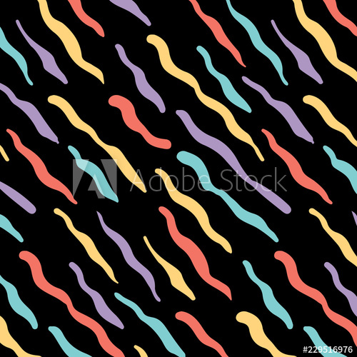 500x500 Hand Drawn Vector Illustration Of Abstract Memphis Tiger Pattern