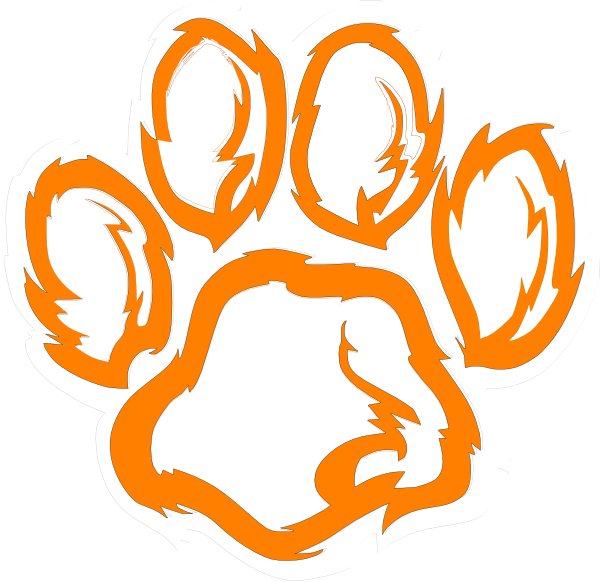 Tiger Paw White Orange Clip Art 600x582 Tiger Paw White Orange Clip Art