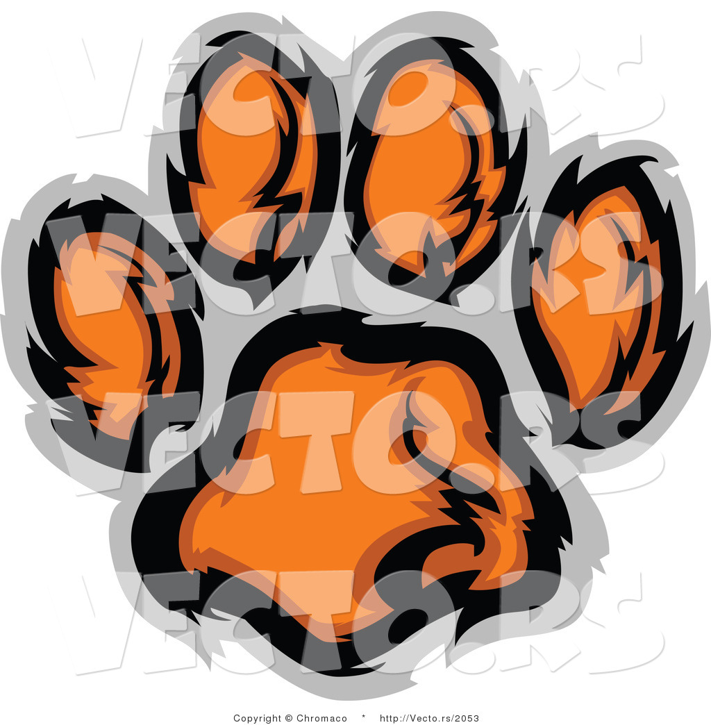 Vector Of An Orange Tiger Paw Print 1024x1044 Vector Of An Orange Tiger Paw Print