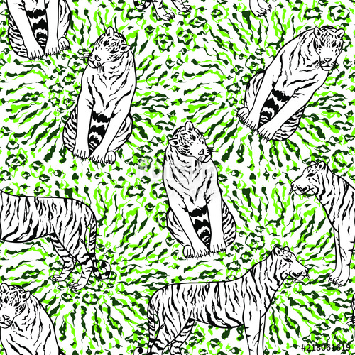 Tiger Print Vector Illustration Graphical Pattern For Fabric 500x500 Tiger Print Vector Illustration Graphical Pattern For Fabric