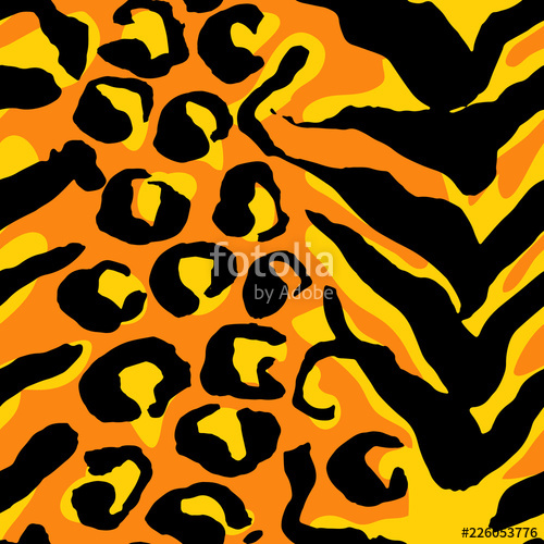 Vector Illustration Tiger Print Seamless Pattern Orange 500x500 Vector Illustration Tiger Print Seamless Pattern Orange