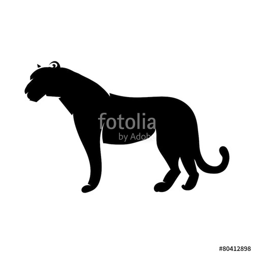 500x500 The Black Silhouette Of A Tiger Profile Isolated Vector Illust