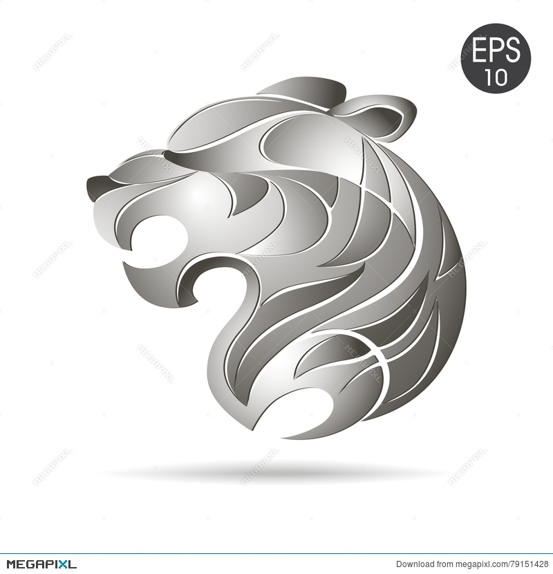 800x830 Tiger Head Profile Logo Stock Vector Illustration