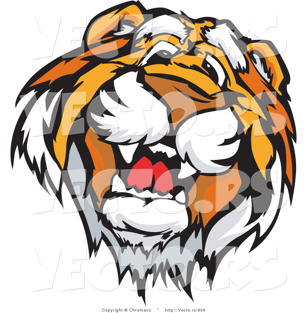 1024x1044 Vector Of A Happy Tiger Mascot Profile
