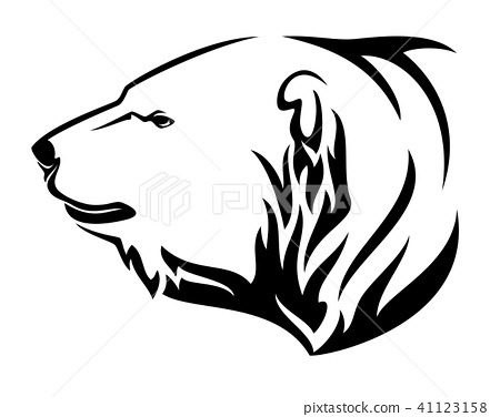 450x376 Polar Bear Profile Head Vector Design