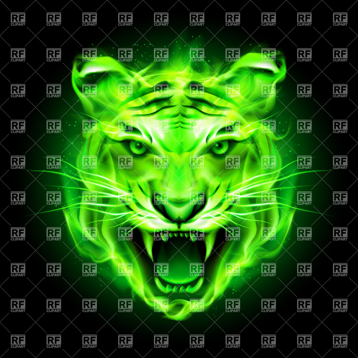 1200x1200 Head Of Agressive Tiger Vector Image Of Plants And Animals Dvarg