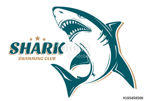 500x350 Angry Shark Logo For Swimming Club Perfect To Use For Printing