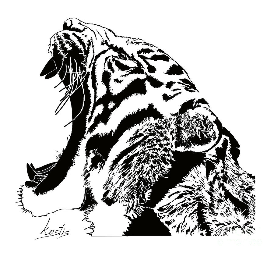 The Cry Of The Tiger Digital Art 900x840 The Cry Of The Tiger Digital Art