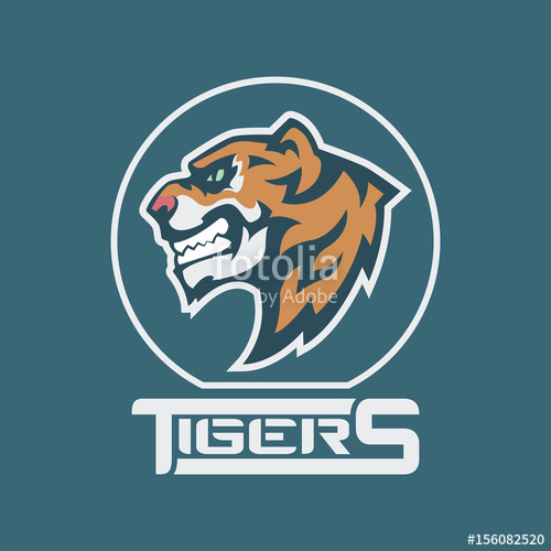 Tiger Head Mascot, Side View Vector Illustration Stock Image 500x500 Tiger Head Mascot, Side View Vector Illustration Stock Image