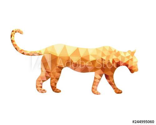 Vector Tiger In Low Poly Whole Moving Forward Isolated On White 500x400 Vector Tiger In Low Poly Whole Moving Forward Isolated On White