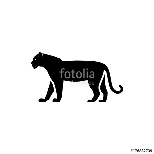 Vector Tiger Silhouette View Side For Retro Logos, Emblems, Badges 500x500 Vector Tiger Silhouette View Side For Retro Logos, Emblems, Badges