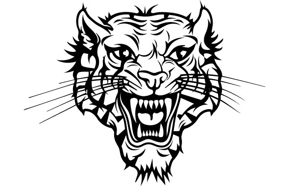 Good Tiger Head Is Shown From Its Front And Side View Vector Image 600x380 Good Tiger Head Is Shown From Its Front And Side View Vector Image