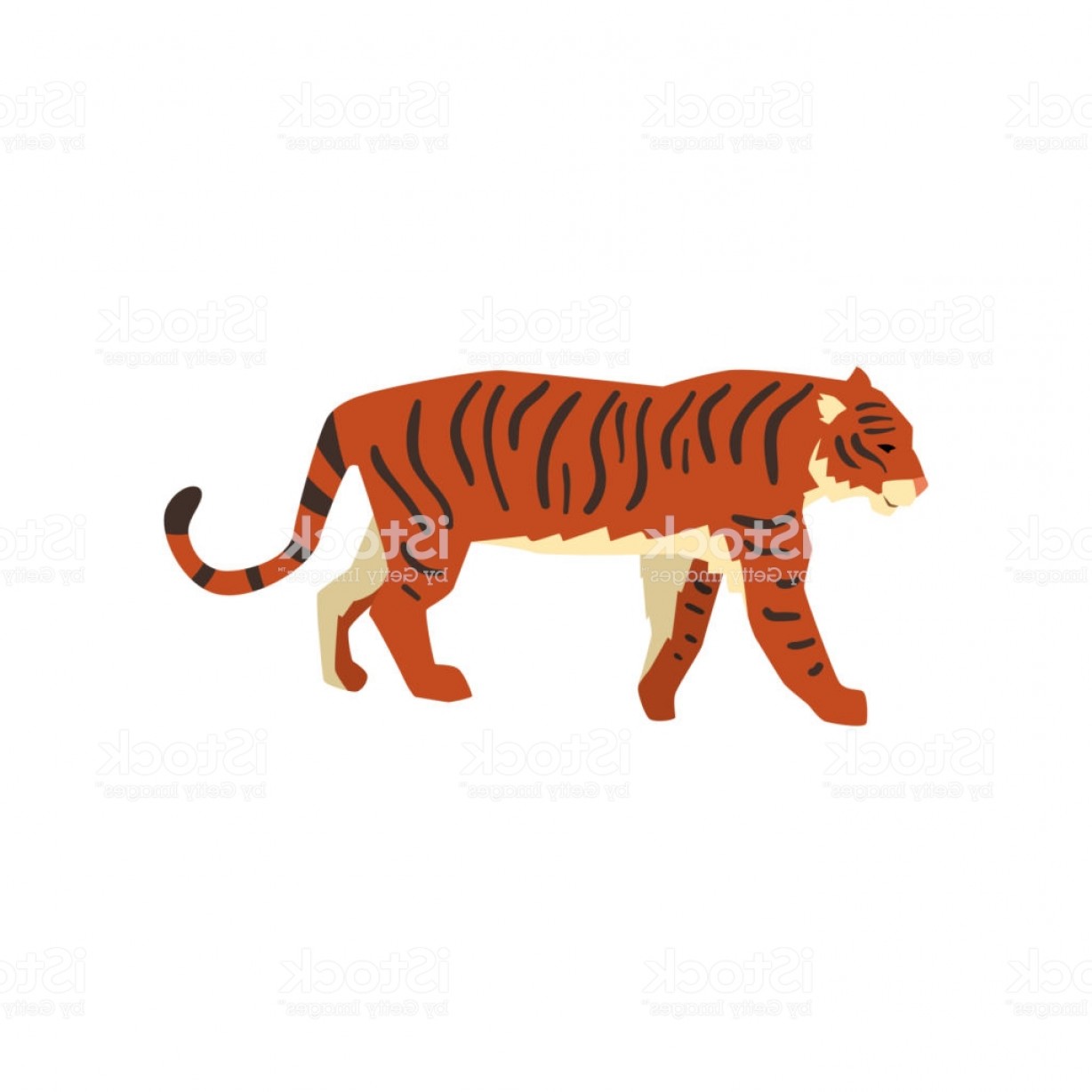 Majestic Tiger Side View Wild Cat Predator Cartoon Vector 1228x1228 Majestic Tiger Side View Wild Cat Predator Cartoon Vector