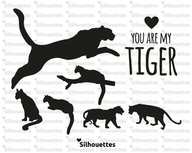 794x635 Tiger Silhouette Dxf Png Vector Instant Etsy