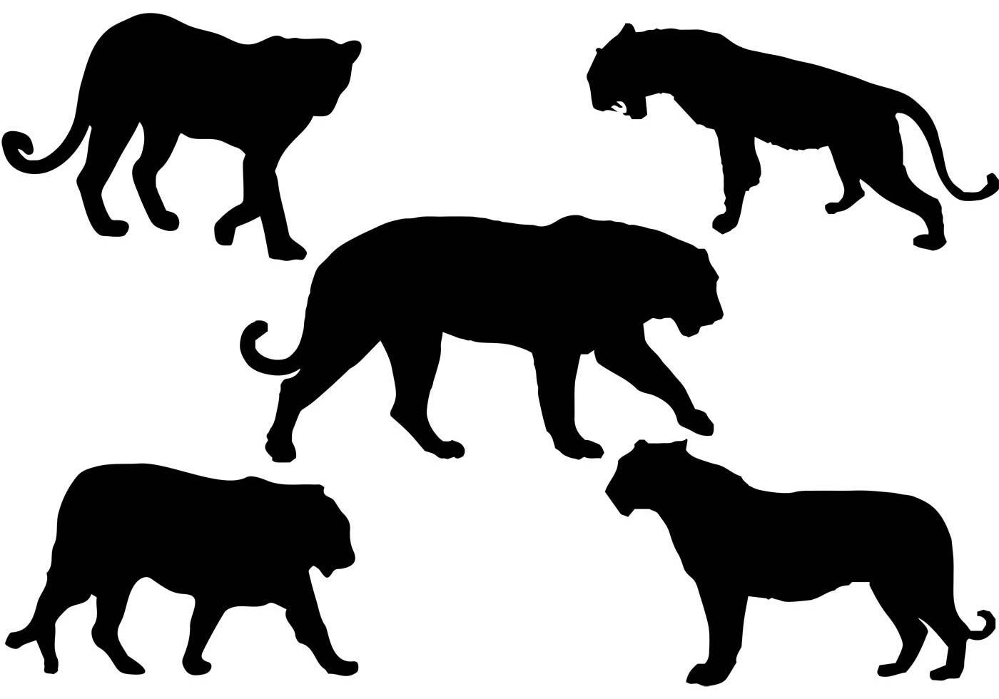 1400x980 Tiger Silhouette Free Vector Art