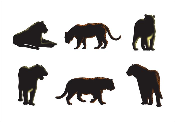 700x490 Tiger Silhouette Vectors