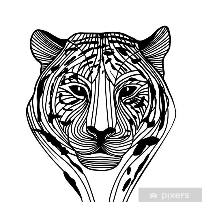 700x700 Tiger Head Silhouette, Vector Wall Mural We Live To Change