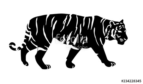 500x293 Tiger Silhouette Stock Image And Royalty Free Vector