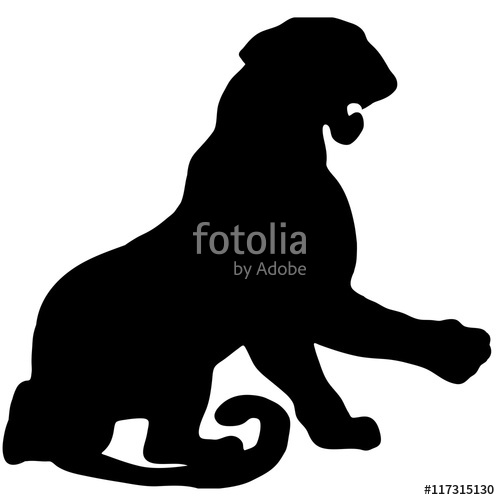 500x500 Tiger Silhouette Vector Animal Stock Image And Royalty Free