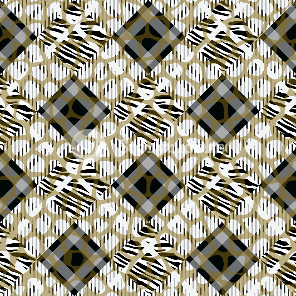 1000x1000 Plaid, Tartan Seamless With Zebra Stripes Pattern Zebra Print
