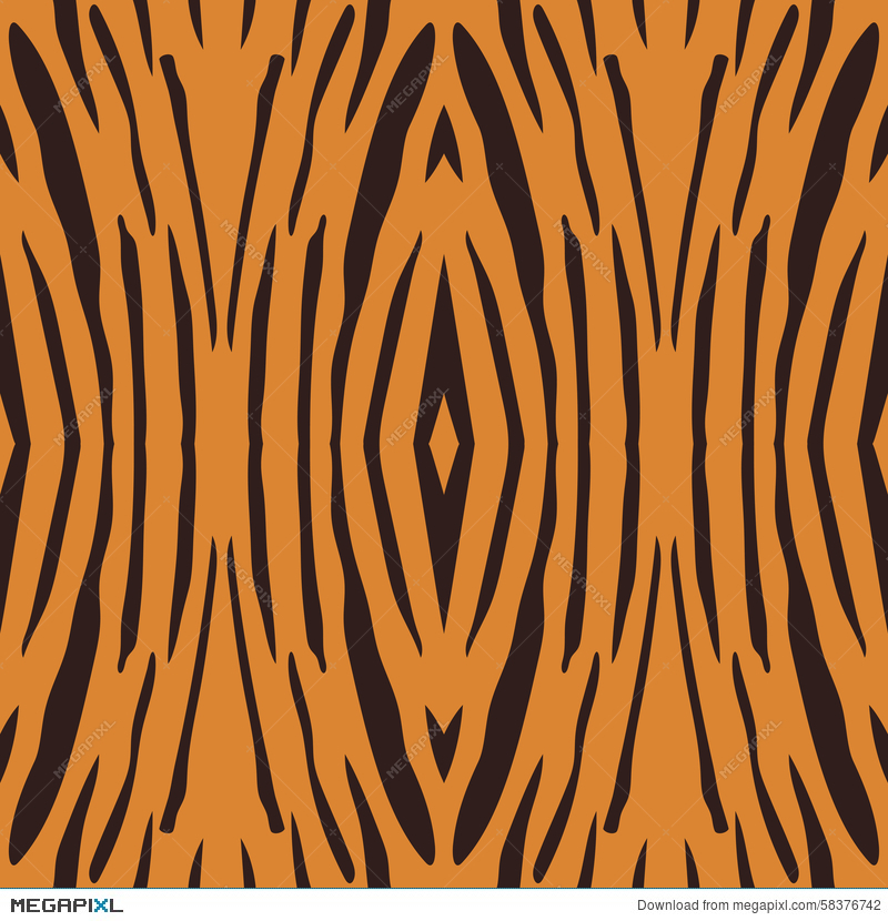 800x830 Vector Seamless Illustration Of Tiger Stripe Pattern Illustration