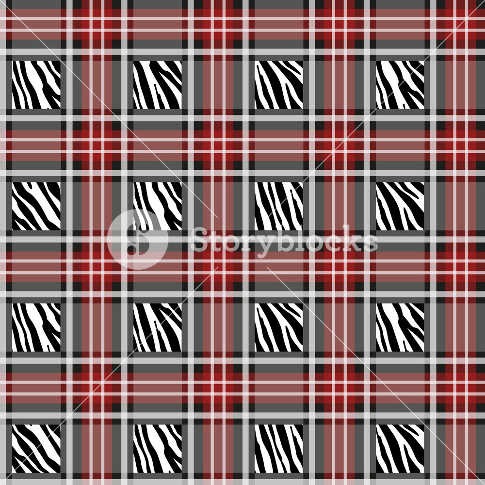 1000x1000 Plaid, Tartan Seamless With Zebra Stripes Pattern Zebra Print