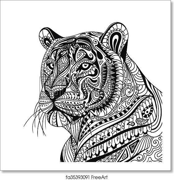 Free Art Print Of Vector Ornamental Tiger Vector Illustration 561x581 Free Art Print Of Vector Ornamental Tiger Vector Illustration