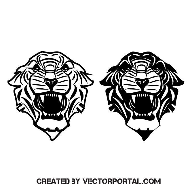 660x660 Tiger Monochrome Vector Art