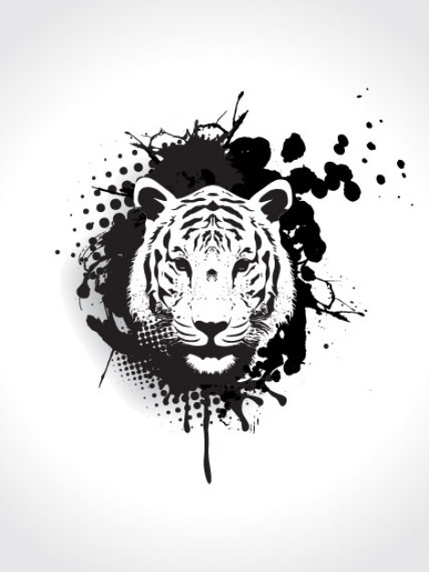 Tiger Vector Black And White
