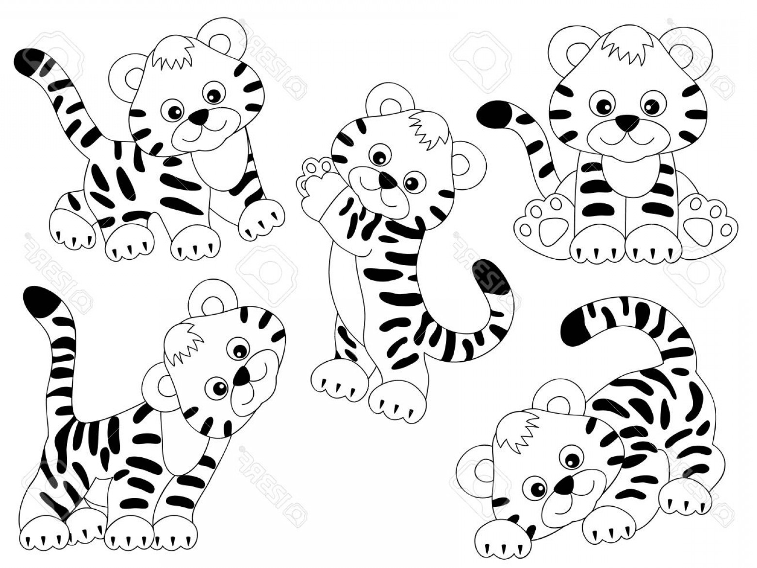 Photostock Vector Vector Set Of Black And White Cute Cartoon 1560x1170 Photostock Vector Vector Set Of Black And White Cute Cartoon