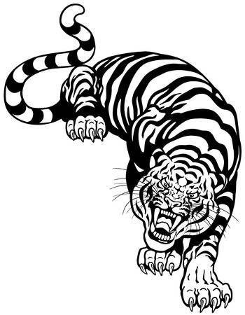 Stock Vector Tiger Illustration, Tattoo Illustration 350x450 Stock Vector Tiger Illustration, Tattoo Illustration