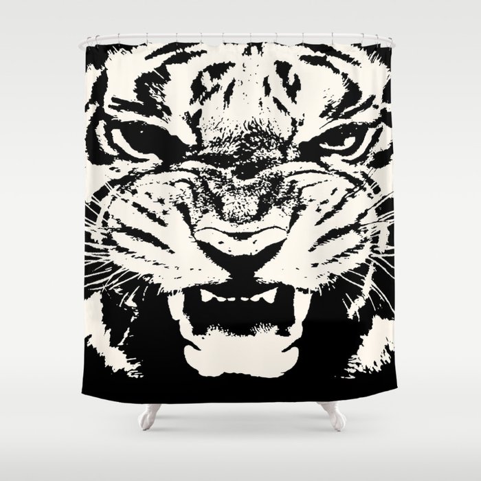 White Tiger Vector Shower Curtain 700x700 White Tiger Vector Shower Curtain