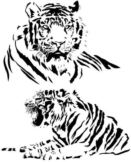 Both Black And White Tiger Vector Free Vector In Encapsulated 458x567 Both Black And White Tiger Vector Free Vector In Encapsulated