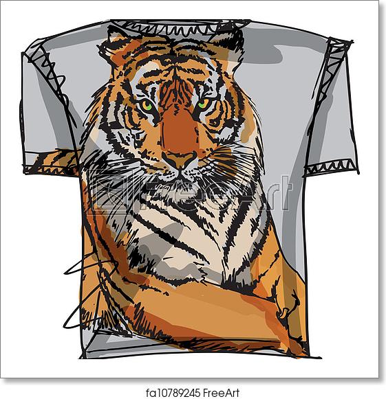 Free Art Print Of Tee Sketch Of Tiger Vector Illustration 561x581 Free Art Print Of Tee Sketch Of Tiger Vector Illustration
