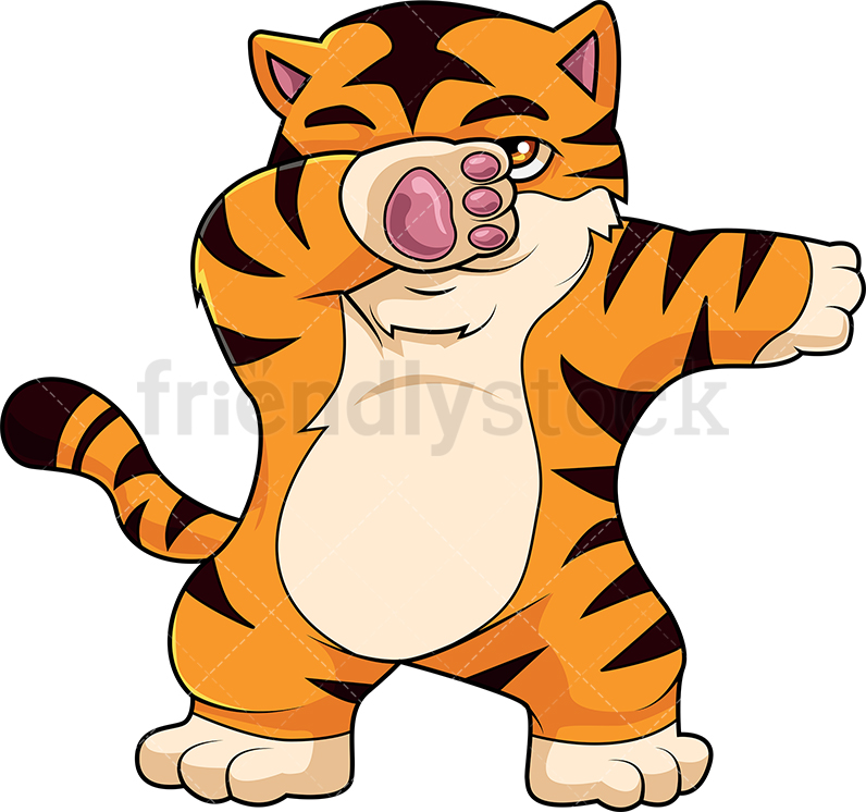 796x746 Dabbing Tiger Cartoon Clipart Vector