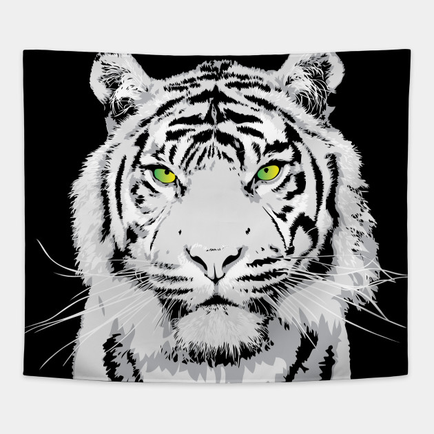 630x630 Dramatic White Tiger Vector Art Design
