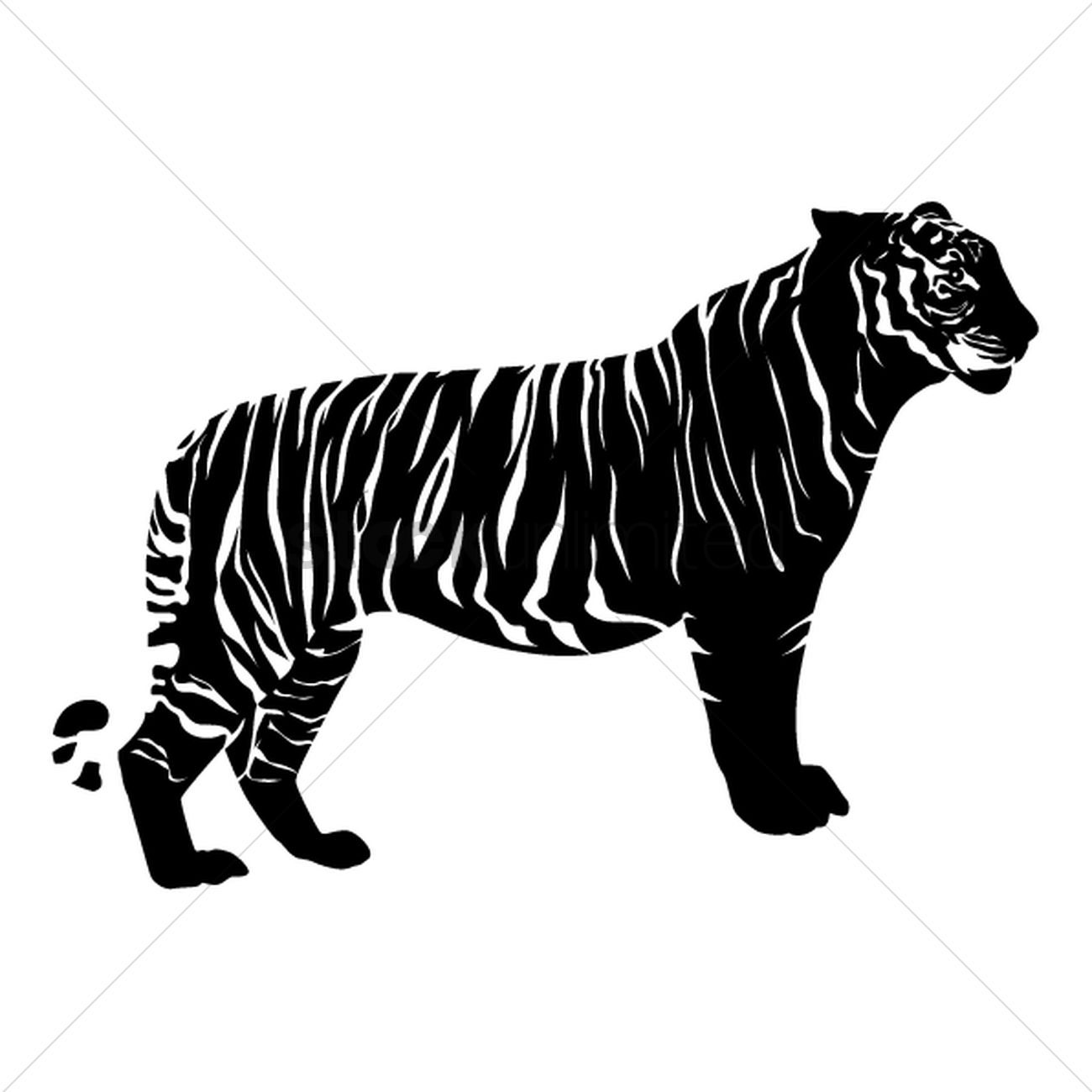 1300x1300 Free Tiger Vector Image