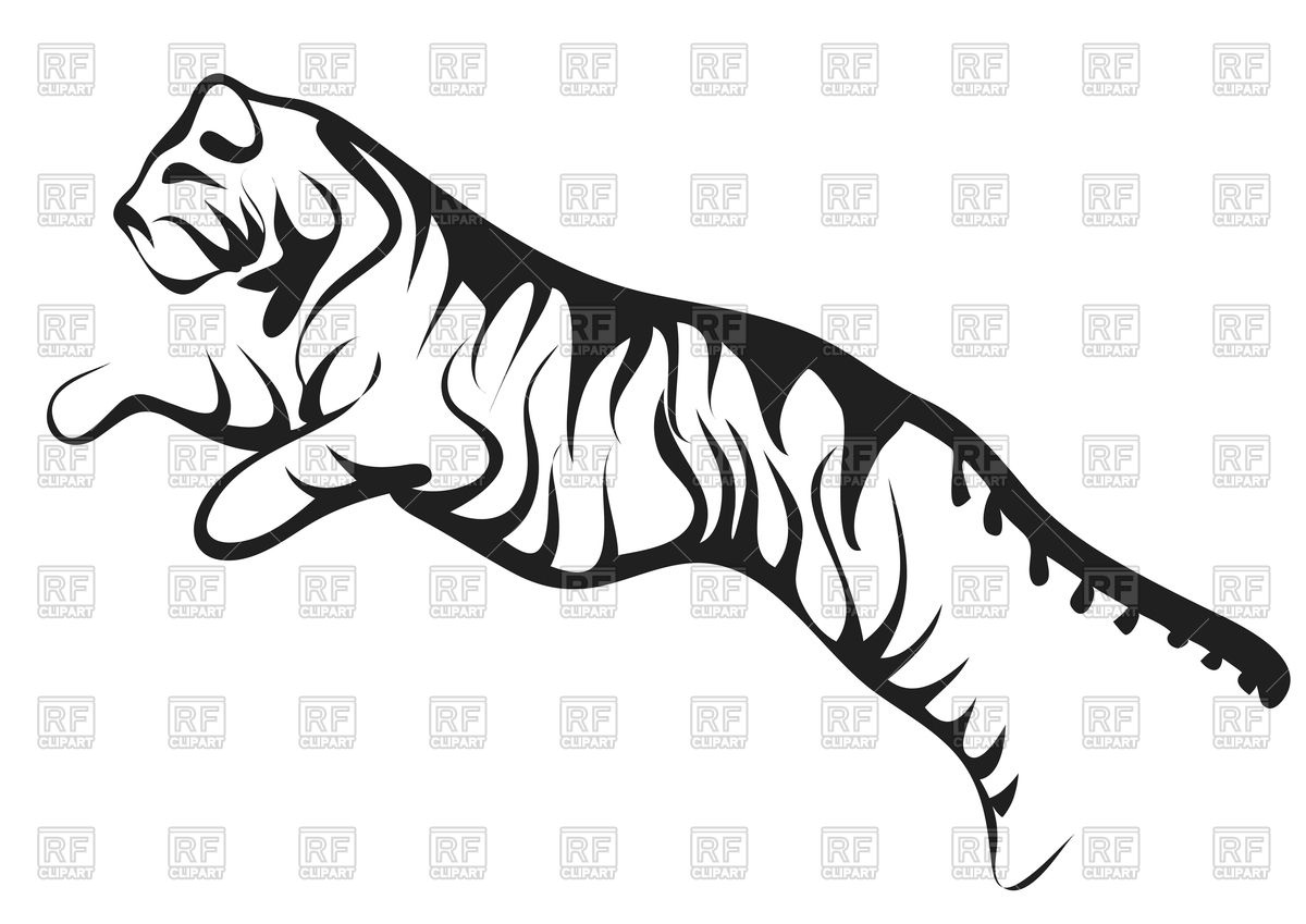 1200x849 Outline Of Running Tiger Vector Image Of Plants And Animals