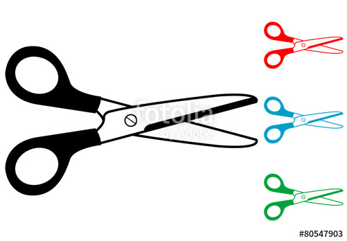 500x348 Pictograma Tijeras En Varios Colores Stock Image And Royalty Free