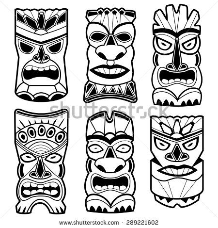 450x470 Tiki Gods Stock Vectors Vector Clip Art Shutterstock Hawaii