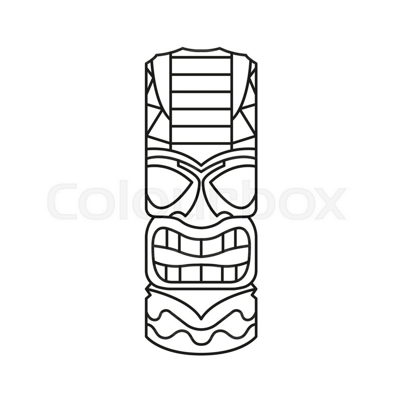 800x800 Tiki Tribal Totem Head Traditional Stock Vector Colourbox