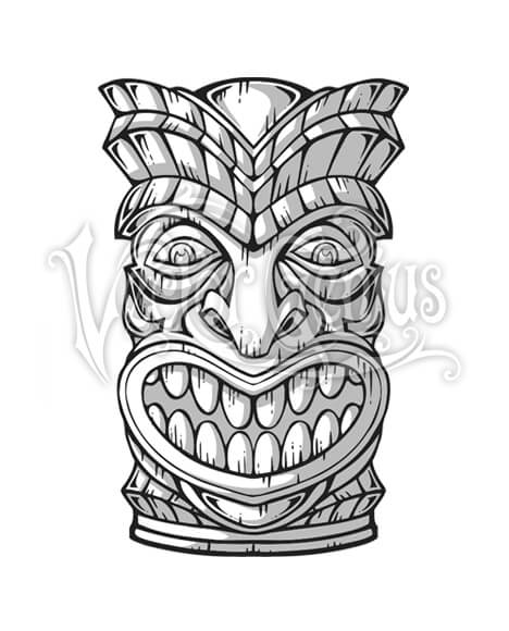 468x580 Tropical Tiki Face Clipart