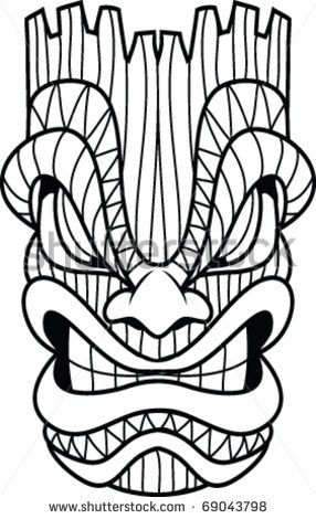 286x470 Vector Line Art Tiki Mask Tiki Tiki Mask, Tiki Totem, Tiki Art